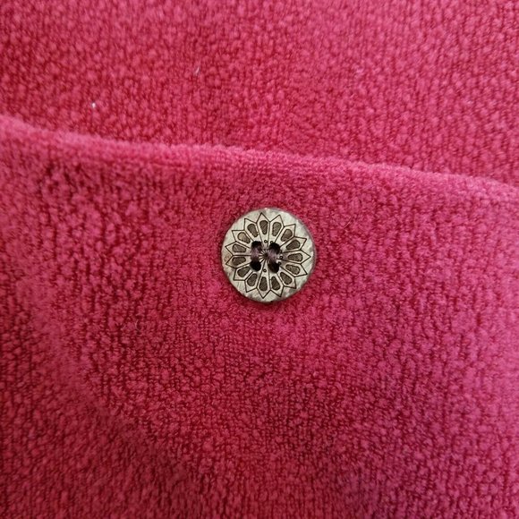 Caribbean Joe Mens Heavy Fleece Shirt Long Sleeve Button Down Red Size M shacket - Picture 7 of 8